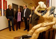 Novo, Rivadulla, Antelo e Iglesias, en la inauguraci�n de la exposici�n.