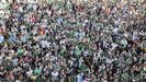 Marea verde en la plaza de Armas durante la celebracin del ascenso del Racing.
