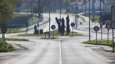 Imagen de la zona de acceso a Coristanco por O Capel�n, donde se produjo el accidente de tr�fico.