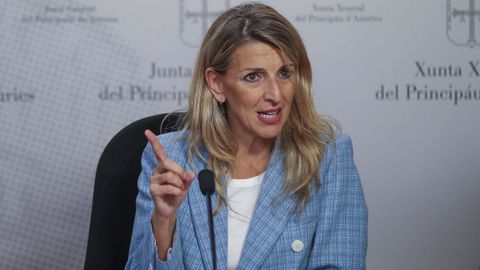 La vicepresidenta segunda y ministra de Trabajo y Econom�a Social, Yolanda D�az, visita este viernes Oviedo para reunirse con las sindicalistas conocidas como 'Las 6 de la Suiza'