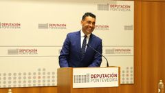 Luis Lpez, este viernes, al dar cuenta de los acuerdos de la junta de gobierno e la Diputacin de Pontevedra