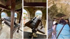 Dos im�genes de las carracas, en la torre norte, y una visita guiada a este espacio con magn�ficas vistas a la r�a