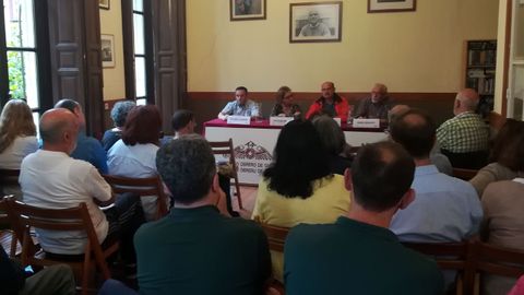 Jos Manuel Balbuena, Luca Pelez, Ramn Alvargonzlez y Amadu Benavente en el Ateneo Obrero de Gijn