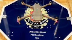 El dron de la Polic�a Local de Teo en acci�n