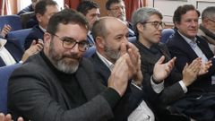 A la izquierda, Ivn Lpez, presidente de la EBFA; con Basilio Otero, presidente de la Federacin Nacional de Cofradas de Pescadores; Daniel Voces, director gerente de Europche; y Javier Garat, secretario general de Cepesca, en las Jornadas de Pesca de Celeiro