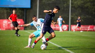 El canterano del Celta �ngel Davila, durante el amistoso entre el Celta Fortuna y el Lugo.