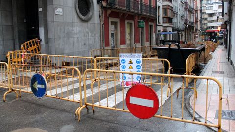 Obras en el centro de Gijn