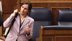 La ministra de Sanidad y coportavoz de M�s Madrid, M�nica Garc�a, en el pleno de este mi�rcoles en el Congreso.
