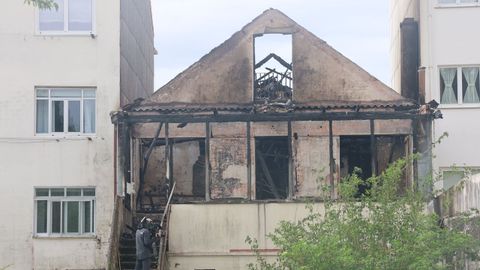 La parte trasera de la casa, donde empez� el fuego