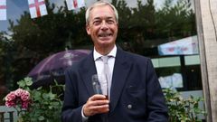 Nigel Farage, l�der de Reform UK, este mi�rcoles.
