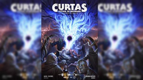 Cartel da vindeira edicin do Curtas Festival do Imaxinario de Vilagarca de Arousa, obra un ano mis do ilustrador arxentino Flavio Greco