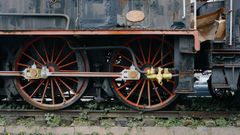 La locomotora, fabricada en 1927 e instalada en 1976, est muy deteriorada.