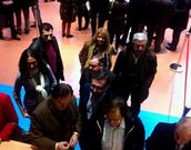 Curr�s a su llegada a Lugo.