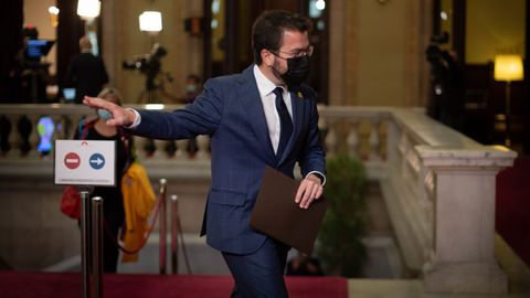 Pere Aragons, candidato de ERC a la presidencia de la Generalitat, en el Parlamento cataln donde perdi la segunda votacin para la investidura