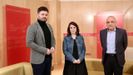 El portavoz de ERC en el Congreso, Gabriel Rufin, junto a los socialistas Adriana Lastra y Rafael Simancas