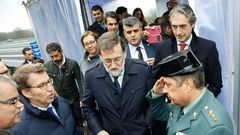 El presidente del gobierno, Mariano Rajoy, durante la inauguraci�n de la ampliaci�n de la autopista AP-9