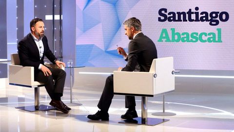 El lder de Vox, Santiago Abascal, durante la entrevista ofrecida en RTVE