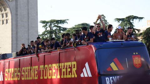 En directo, la celebraci�n de la selecci�n espa�ola