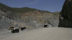 Un aspecto de las explotaciones pizarreras de Pacios da Serra cuando a�n estaban en actividad
