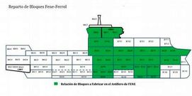 Los bloques en verde eran los previstos para hacer en Fene