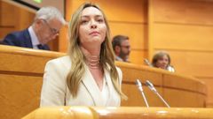La conselleira de Pol�tica Social, Fabiola Garc�a, durante su intervenci�n este martes en el Senado