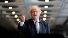 El primer ministro britnico, Boris Johnson, en la estacin londinense de Paddington, el pasado 17 de mayo
