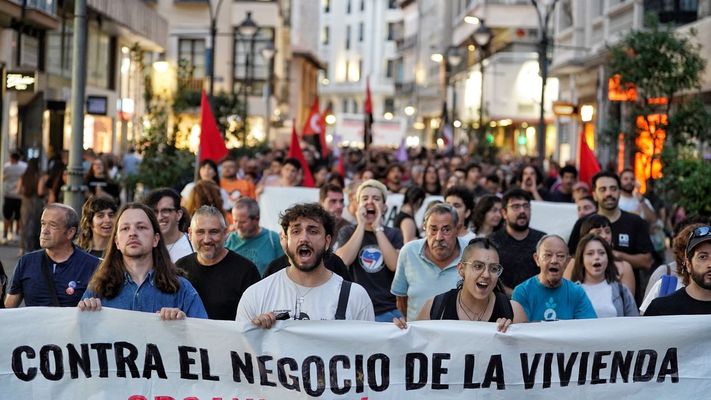 Protesta contra el desahucio de Maricarmen.