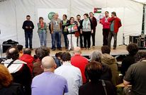 El acto de Ames Novo sirvió también para solidarizarse con el pueblo palestino. 