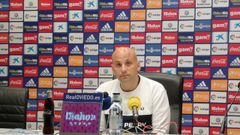 Javi Rozada en la sala de prensa del Carlos Tartiere