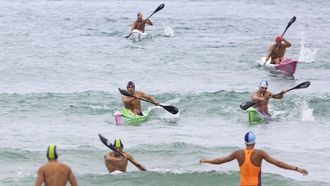 Una imagen de la jornada de este viernes en la playa carballesa.