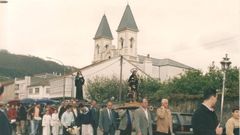 Imagen antigua de la procesin de Santa Rita, en la Bendicin de la Rosa