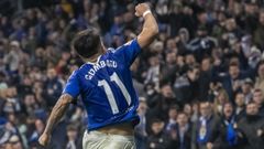 Santiago Colombatto celebra su gol al Granada