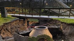 Destrozos en el paso fluvial de Chantada por las lluvias de este invierno