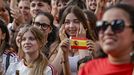 Aficionados siguiendo la final en Lugo