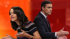 In�s Arrimadas, de Ciudadanos, y Pedro S�nchez, l�der del PSOE