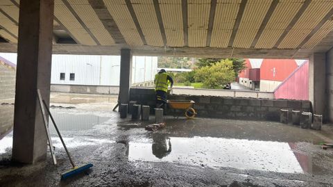 Obras de la Ciudad del Deporte en una de las construcciones de FIMO.