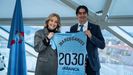 Marián Mouriño y Marco Garcés, en A Sede tras sellar la renovación del mexicano como director de fútbol del Celta hasta el 2030.