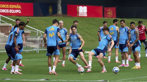 Un entrenamiento de la selecci�n espa�ola