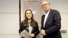 Luc�a Atrio con el delegado de La Voz en Santiago, Ignacio Carballo