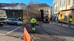 Jornada de obras en la calle Rochel de Ferrol