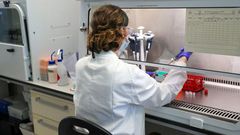 Una cient�fica tabaja en uno de los laboratorios que desarrollan la vacuna de Oxford y AstraZeneca contra el covid-19