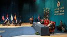 Los reyes Felipe y Letizia, junto a la princesa Leonor y la infanta Sofa, durante la ceremonia de entrega de los Premios Princesa de Asturias 2019 que se celebra este viernes en el Teatro Campoamor de Oviedo