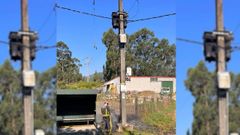 Transformador quemado en Muros.