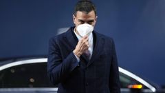 El presidente del Gobierno, Pedro S�nchez, a su llegada a la reuni�n del Consejo Europeo celebrado este lunes en Bruselas 