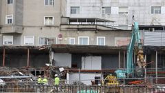 Imagen de una de las demoliciones realizadas para construir los nuevos edificios del hospital