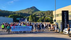 Movilizaci�n ante las instalaciones de Borgwarner en Vigo en pleno arranque de la huelga indefinida.