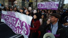 As discurra la manifestacin por la sanidad gallega por las calles de Compostela