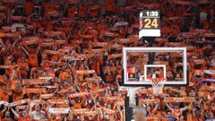 Imagen del Roig Arena durante el duelo entre el Valencia Basket y el Panathinaikos
