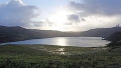 Lago sobre la antigua mina de As Encrobas.