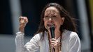 Corina Machado, durante la movilización opositora en Caracas.
